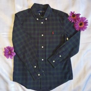 👔Ralph Lauren👔 Blue & Green Checkered Boys Shirt
